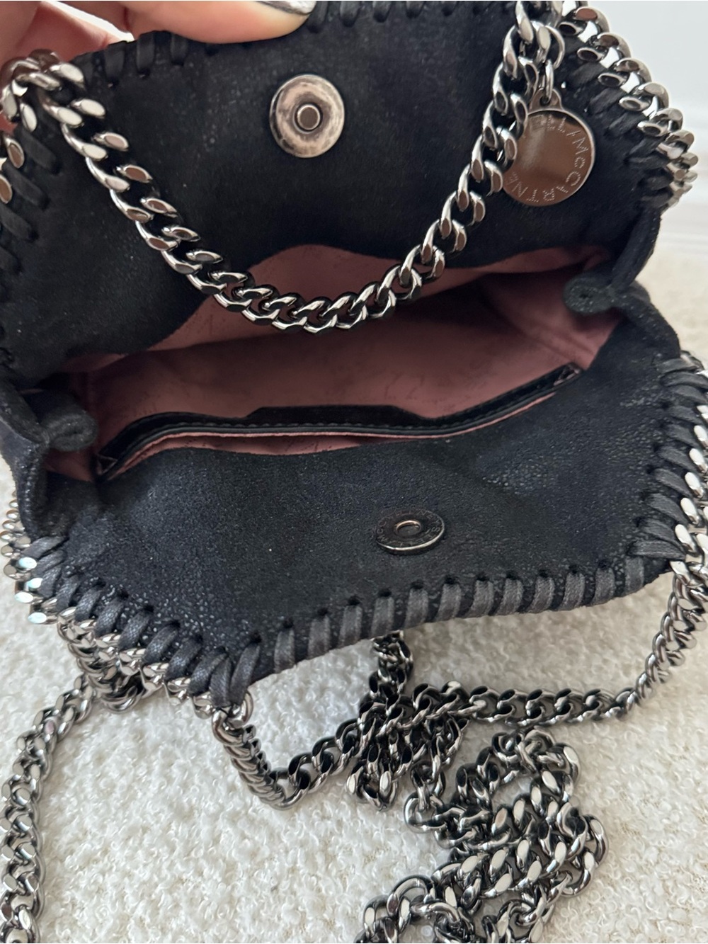 Stella McCartney Black Star-Studded Chain Mini Crossbody - Picture 6 of 6